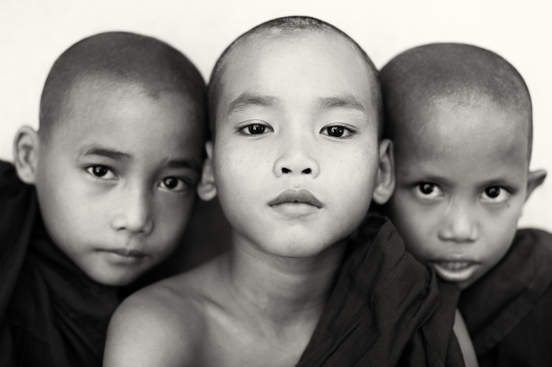 Buddhist novices, Myanmar (Burma)