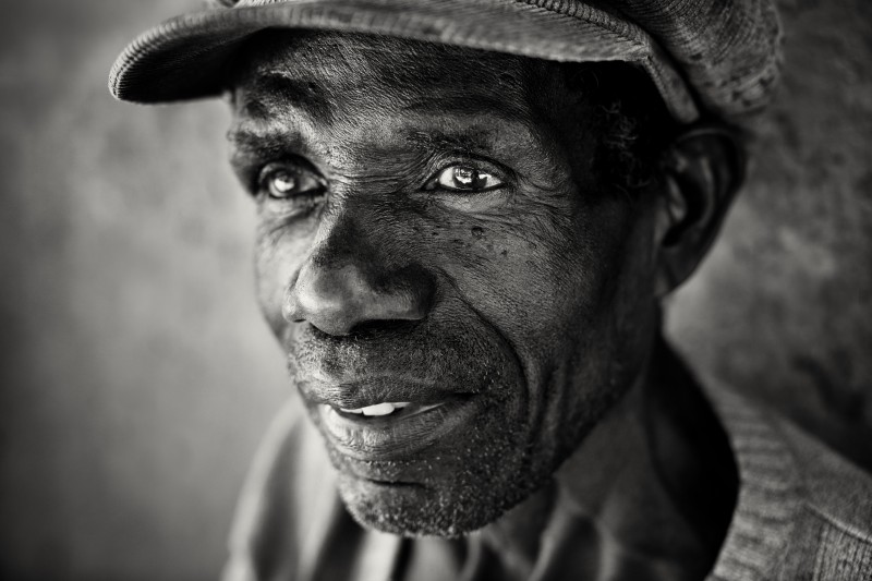 Malawi, old man in Senga Bay