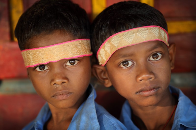 India, tribal boys in Chhattisgarh