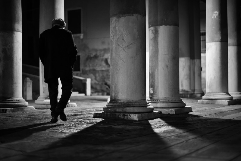 Venice, old man in Castello