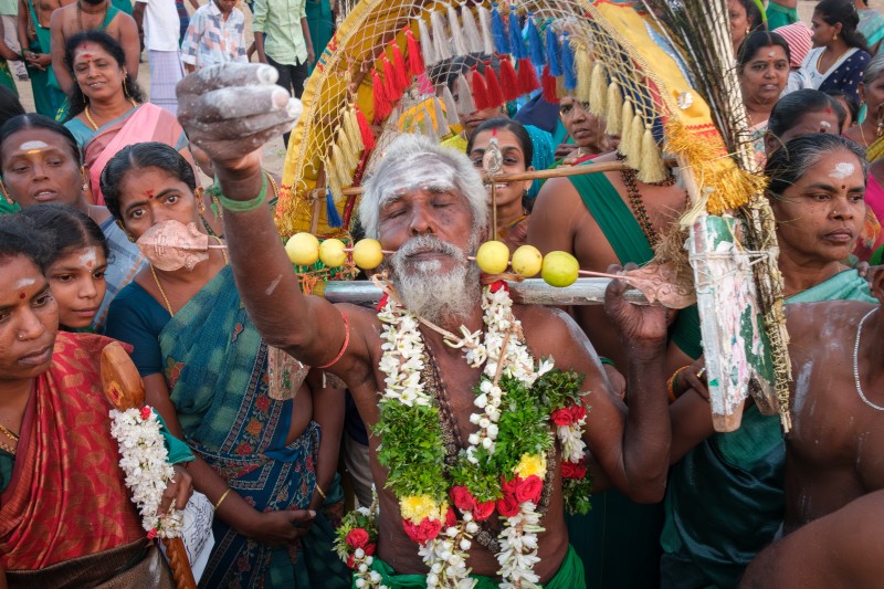 Pilgrims on the beach of Tiruchendur, India