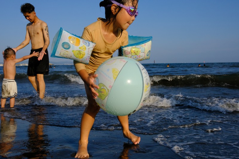 Beach scene in Enoshima, Tokyo